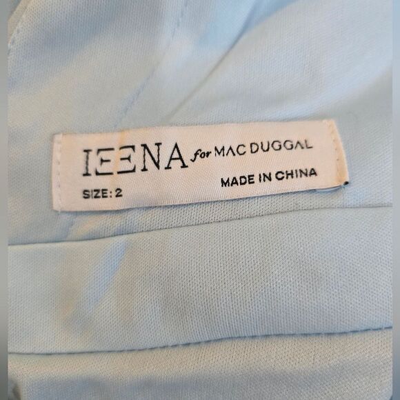 Mac Duggal 55321 Pleated Chiffon Sleeveless V-Neck Gown NWOT size 2 Powder Blue - Picture 7 of 7